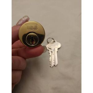 TSS Brass Rim Cylinder For Jimmy Proof Locks With 2 Original Keys